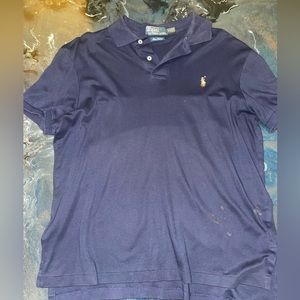 Mens navy blue polo shirt size M
